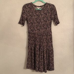 Lauren Conrad Pink Black Ribbed Scoop Neck Dress Size Small